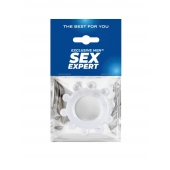 Прозрачное эрекционное кольцо со стимулирующими шариками - Sex Expert - в Ноябрьске купить с доставкой