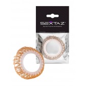 Эрекционное кольцо с бежевыми «ресничками» - Sextaz - в Ноябрьске купить с доставкой