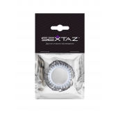 Эластичное эрекционное колечко с черными «ресничками» - Sextaz - в Ноябрьске купить с доставкой