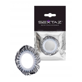 Эластичное эрекционное колечко с черными «ресничками» - Sextaz - в Ноябрьске купить с доставкой