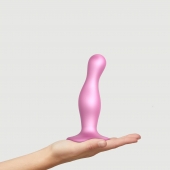 Розовая насадка Strap-On-Me Dildo Plug Curvy size M - Strap-on-me - купить с доставкой в Ноябрьске