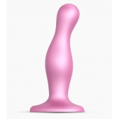 Розовая насадка Strap-On-Me Dildo Plug Curvy size M - Strap-on-me - купить с доставкой в Ноябрьске