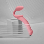 Розовый безремневой страпон Strap-on-me Semi-Realistic Bendable Strap-On size L - Strap-on-me - купить с доставкой в Ноябрьске