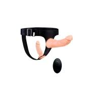 Женский страпон с 2 насадками, вибрацией и пультом ДУ - Erowoman-Eroman - купить с доставкой в Ноябрьске