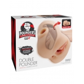 Телесный мастурбатор с вибрацией Double Pounder Vibrating Squeeze Stroker - Pipedream - в Ноябрьске купить с доставкой