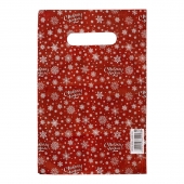 Красный подарочный новогодний пакет с вырубной ручкой (20х30 см) - Сима-Ленд - купить с доставкой в Ноябрьске