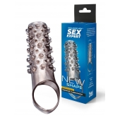 Дымчатая насадка на пенис с шипами и выпуклостями - 12 см. - Sex Expert - в Ноябрьске купить с доставкой
