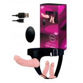 Женский страпон с 3 насадками и вибрацией - Erowoman-Eroman - купить с доставкой в Ноябрьске