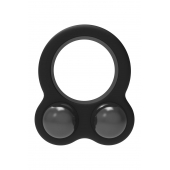 Черное эрекционное кольцо с утяжелителями Cockring Dual Weight - Dream Toys - в Ноябрьске купить с доставкой
