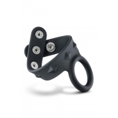 Черное эрекционное кольцо с подхватом мошонки на кнопках VS6 - Blush Novelties - в Ноябрьске купить с доставкой