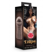Коричневый мастурбатор-ротик Krystal Vibrating Masturbator - Blush Novelties - в Ноябрьске купить с доставкой