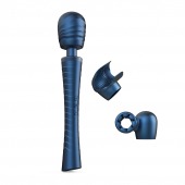 Синий вибромассажёр с насадками Man.wand Edgy - Manwan - в Ноябрьске купить с доставкой