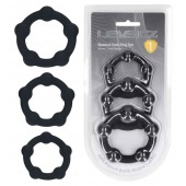 Набор из 3 эрекционных колец Beaded Silicone Cockring Set - Shots Media BV - в Ноябрьске купить с доставкой