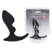 Черная анальная пробка для массажа простаты Double Ripple Silicone Prostate Massager - Shots Media BV - в Ноябрьске купить с доставкой