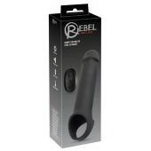 Черная вибронасадка для пениса с хомутом для мошонки и пультом ДУ Remote Controlled Penis Extension - Orion - в Ноябрьске купить с доставкой