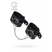 Черные оковы из толстой кожи с люверсами - Pecado - купить с доставкой в Ноябрьске