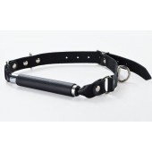 Чёрный кляп-трензель на кожаных ремешках с застёжкой - Sitabella - купить с доставкой в Ноябрьске