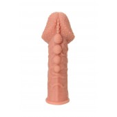 Насадка на фаллос с пузыриками, венками и ребристостью - 14,7 см. - KOKOS - в Ноябрьске купить с доставкой