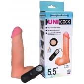 Фаллическая насадка Харнесс UNICOCK 5,5  с вибрацией - 17 см. - LOVETOY (А-Полимер) - купить с доставкой в Ноябрьске