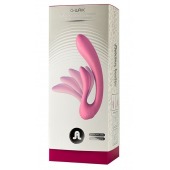 Розовый вибромассажёр G-wave с гибким клиторальным отростком - 18 см. - Adrien Lastic