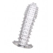 Гелевая прозрачная насадка c шипами - 12 см. - Toyfa Basic - в Ноябрьске купить с доставкой