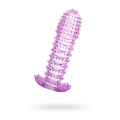 Гелевая фиолетовая насадка с шипами - 12 см. - Toyfa Basic - в Ноябрьске купить с доставкой