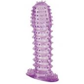 Гелевая фиолетовая насадка с шипами - 12 см. - Toyfa Basic - в Ноябрьске купить с доставкой