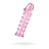 Гелевая розовая насадка на фаллос с шипами - 12 см. - Toyfa Basic - в Ноябрьске купить с доставкой