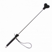 Чёрный стек с наконечником в виде сердца - 63,5 см. - БДСМ Арсенал - купить с доставкой в Ноябрьске