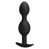 Чёрные анальные шарики из силикона - 12,5 см. - Baile