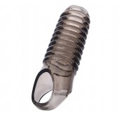 Дымчатая насадка с рёбрышками и подхватом мошонки ToyFa XLover - 12,5 см. - ToyFa - в Ноябрьске купить с доставкой