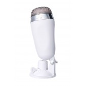 Мастурбатор-вагина в белой колбе с присоской и встраиваемой вибропулей - A-toys - в Ноябрьске купить с доставкой