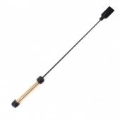 Чёрный профессиональный стек с золотистой рукоятью - 73 см. - БДСМ Арсенал - купить с доставкой в Ноябрьске