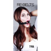 Чёрный кожаный чокер-кляп Tyra Black - Rebelts - купить с доставкой в Ноябрьске