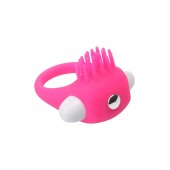 Розовое эрекционное кольцо с щеточкой LIT-UP SILICONE STIMU RING 5 - Dream Toys - в Ноябрьске купить с доставкой