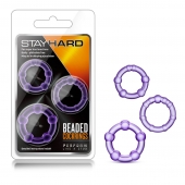 Набор из 3 фиолетовых эрекционных колец Stay Hard Beaded Cockrings - Blush Novelties - в Ноябрьске купить с доставкой