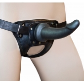 Универсальный пояс премиум класса(S) с 2 черными насадками - LOVETOY (А-Полимер) - купить с доставкой в Ноябрьске