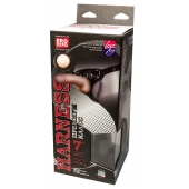 Кожаный пояс харнесс WOMAN LONG премиум класса с 3 насадками - LOVETOY (А-Полимер) - купить с доставкой в Ноябрьске