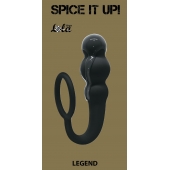 Чёрное эрекционное кольцо Legend с анальным стимулятором - Lola Games - в Ноябрьске купить с доставкой