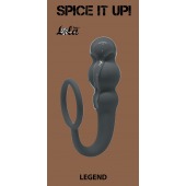 Серое эрекционное кольцо Legend с анальным стимулятором - Lola Games - в Ноябрьске купить с доставкой