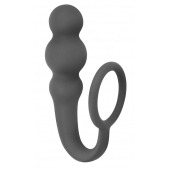 Серое эрекционное кольцо Legend с анальным стимулятором - Lola Games - в Ноябрьске купить с доставкой