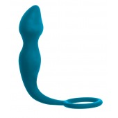 Бирюзовое эрекционное кольцо Sensation с анальным стимулятором - Lola Games - в Ноябрьске купить с доставкой