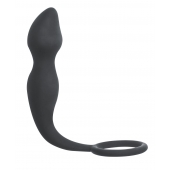 Серое эрекционное кольцо Sensation с анальным стимулятором - Lola Games - в Ноябрьске купить с доставкой