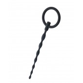 Чёрный уретральный плаг с кольцом - ToyFa - купить с доставкой в Ноябрьске