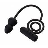 Чёрное эрекционное кольцо с вибропулькой и анальным хвостом - Erotist Adult Toys - в Ноябрьске купить с доставкой