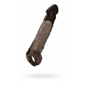 Чёрная насадка на пенис Tс подхватом - 19,5 см. - ToyFa - в Ноябрьске купить с доставкой