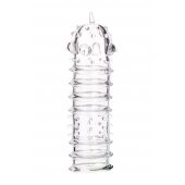 Прозрачная насадка на пенис TOYFA A-Toys с ребрами и точками - 15,3 см. - A-toys - в Ноябрьске купить с доставкой