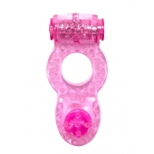 Розовое эрекционное кольцо с вибрацией Rings Ringer - Lola Games - в Ноябрьске купить с доставкой