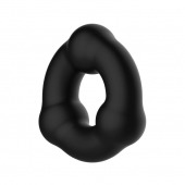 Черное эрекционное кольцо с 3 шариками - Baile - в Ноябрьске купить с доставкой