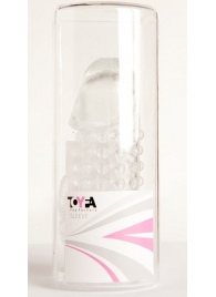 Гелевая прозрачная насадка с 2 отростками - 13 см. - Toyfa Basic - в Ноябрьске купить с доставкой